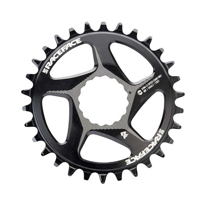 Plato monoplato RACE FACE 12V Direct Mount compatible con SHIMANO negro — vista del plato sobre fondo blanco