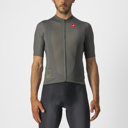 Maillot de manga corta CASTELLI BREATHE ATTACK Gris/Verde