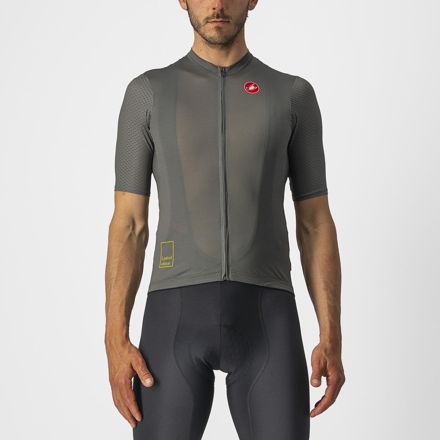 Maillot de manga corta CASTELLI BREATHE ATTACK Gris/Verde