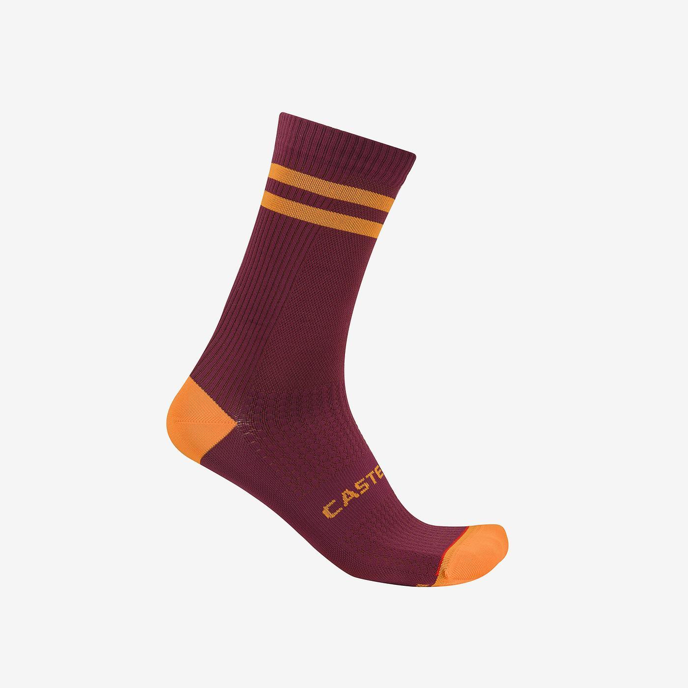 CASTELLI ORIGINALE 18 Calcetines Burdeos/Naranja