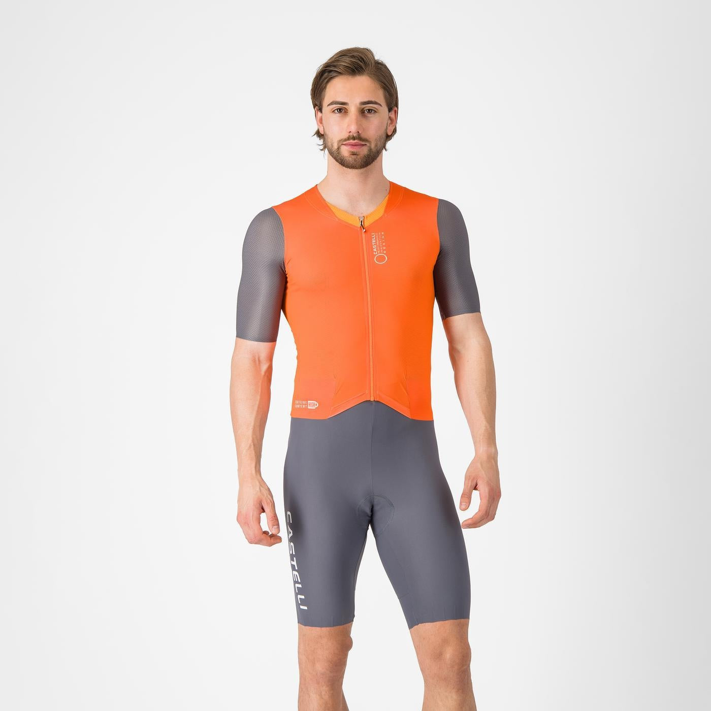 CASTELLI mono SATURDAY MORNING naranja/gris
