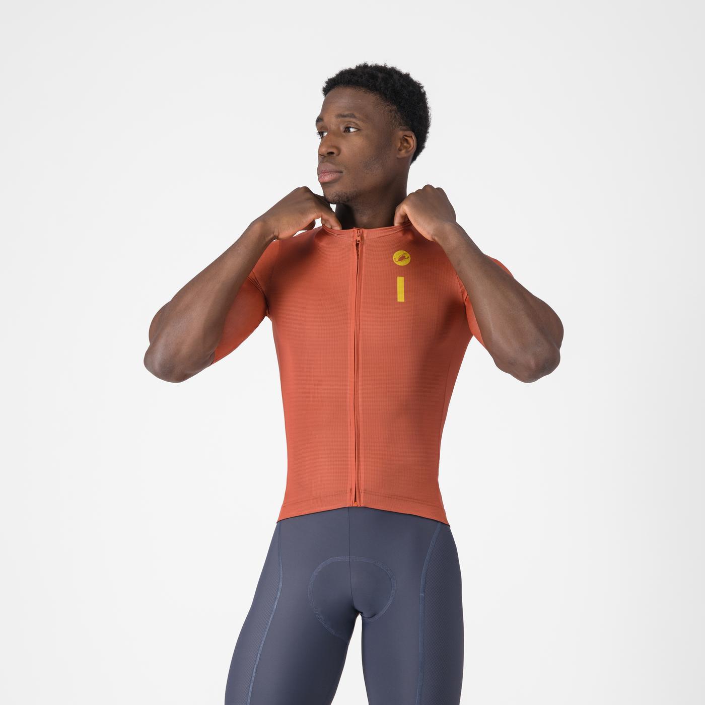 Maillot de manga corta CASTELLI DRITTONE LOGO Páprika