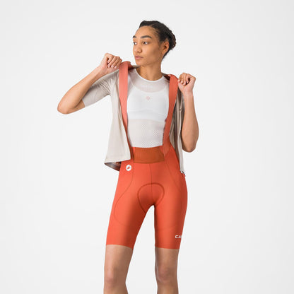 Culote Corto con Tirantes CASTELLI ESPRESSO 2 W DT Mujer Paprika