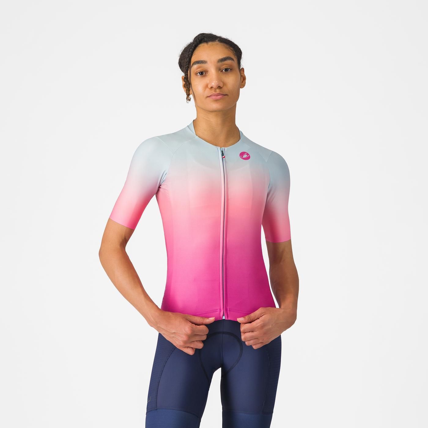 Maillot CASTELLI UPF Mujer manga corta rosa