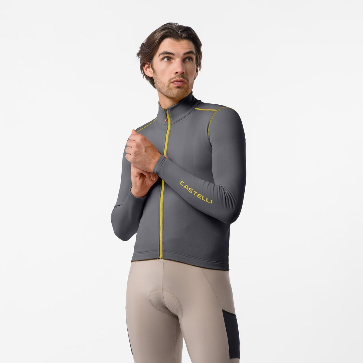 Maillot CASTELLI UNLIMITED TRAIL 2 Gris/Mango Mojito