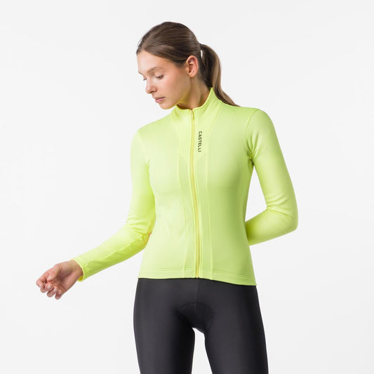 Maillot CASTELLI SINERGIA 3 FZ de manga larga para mujer en amarillo