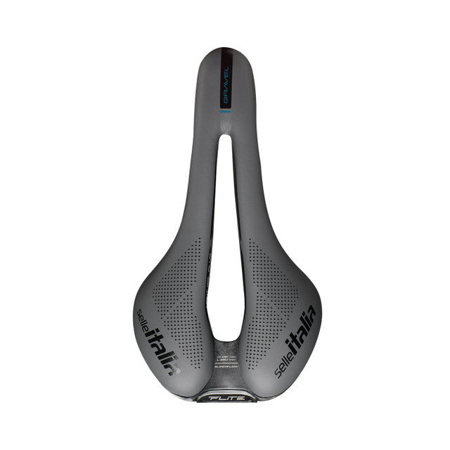 Sillín SELLE ITALIA FLITE BOOST GRAVEL SUPERFLOW S Raíles Ti316 Negro/Gris