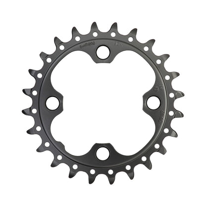 Plato interior SHIMANO SLX M660 de 9/10 velocidades, 4 orificios, 64 mm — vista del plato sobre fondo blanco