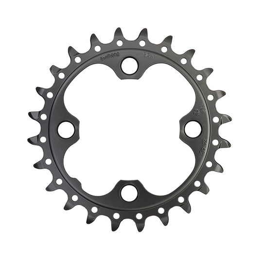 Plato interior SHIMANO SLX M660 de 9/10 velocidades, 4 orificios, 64 mm — vista del plato sobre fondo blanco