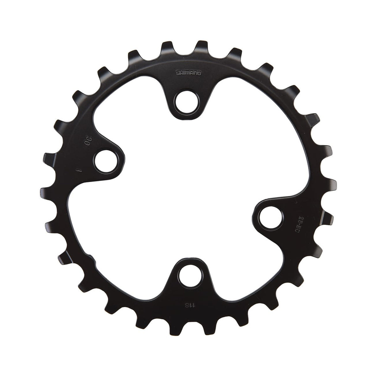 Plato interior SHIMANO SLX M7000 de 11 velocidades para doble plato, 4 orificios, 64 mm — vista del plato sobre fondo blanco