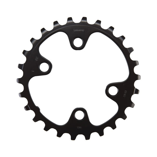 Plato interior SHIMANO SLX M7000 de 11 velocidades para doble plato, 4 orificios, 64 mm — vista del plato sobre fondo blanco