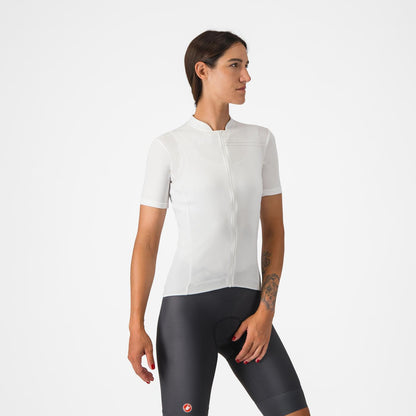 Maillot CASTELLI ANIMA 4 Mujer Mangas Cortas Blanco