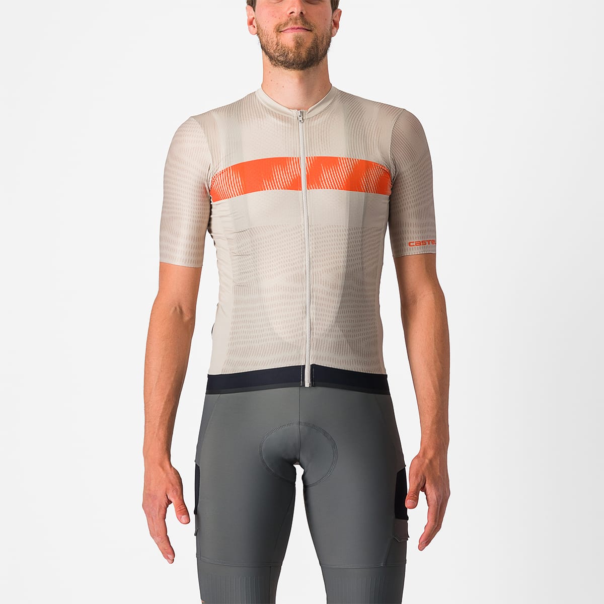 Maillot manga corta CASTELLI UNLIMITED ENDURANCE Gris/Naranja