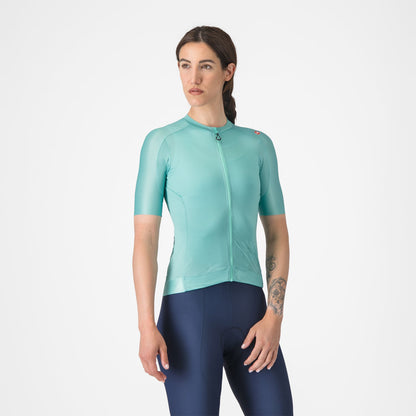 Maillot CASTELLI ESPRESSO Mujer Mangas Cortas Turquesa