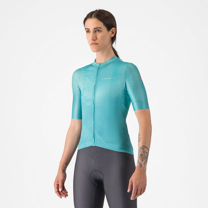 Maillot CASTELLI FANTASIA Mujer Mangas Cortas Turquesa