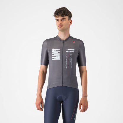 Maillot CASTELLI ESPRESSO R--A/D Mangas Cortas Gris Humo