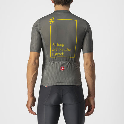 Maillot CASTELLI BREATHE ATTACK Mangas Cortas Gris/Verde