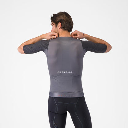 Maillot CASTELLI AERO RACE 8S Manga Corta Gris