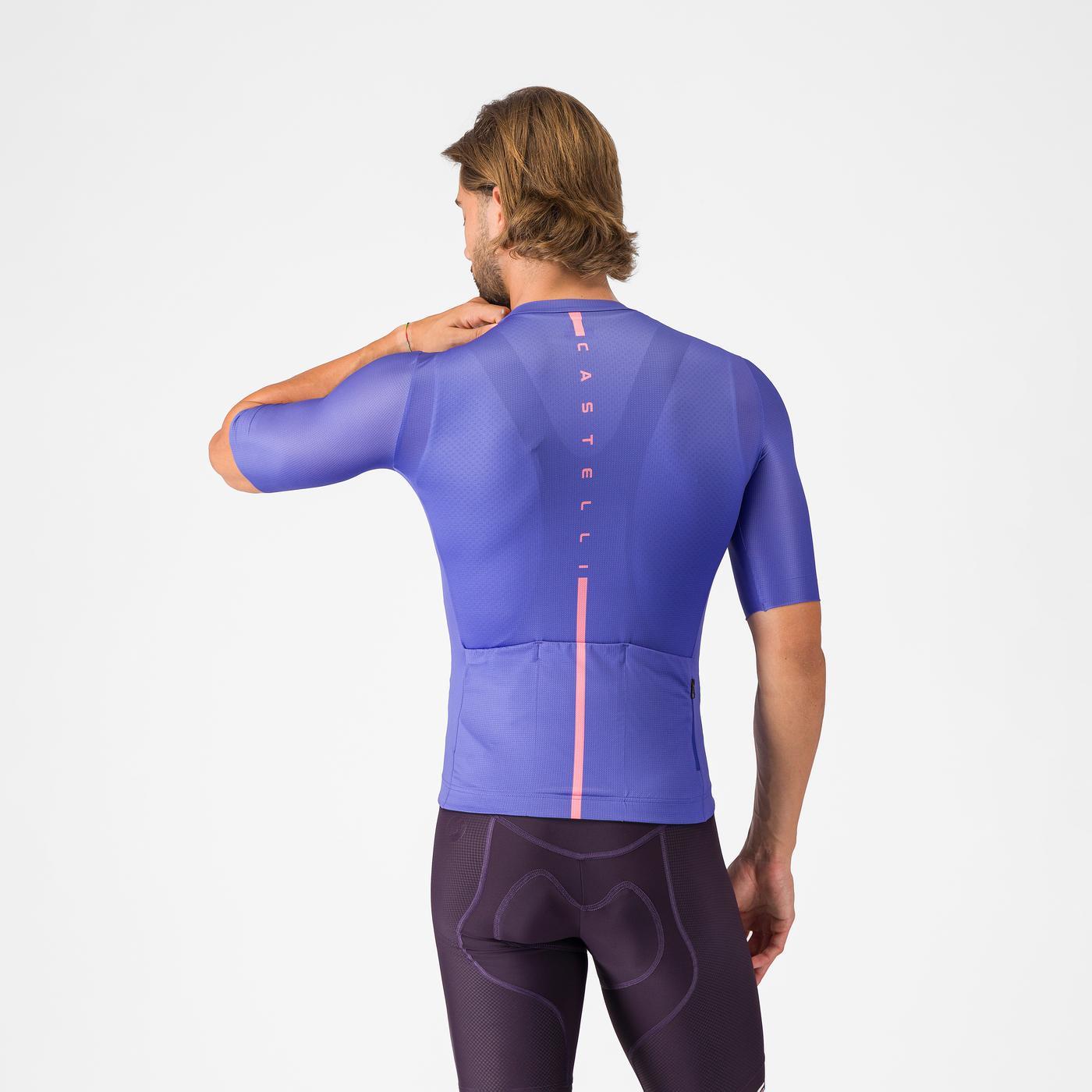 Maillot de manga corta CASTELLI DRITTONE LOGO Morado