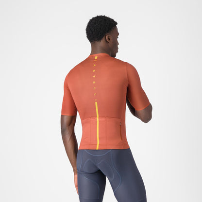 Maillot CASTELLI DRITTONE LOGO Mangas Cortas Paprika