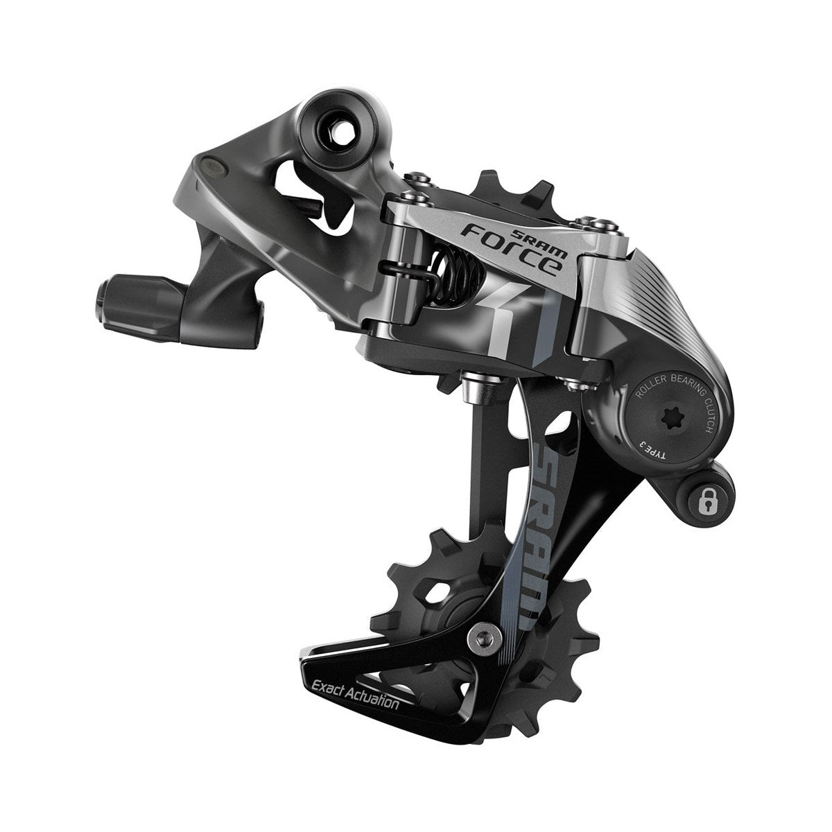 Cambio trasero SRAM FORCE 1 de 11 velocidades con pata larga – vista del producto sobre fondo blanco