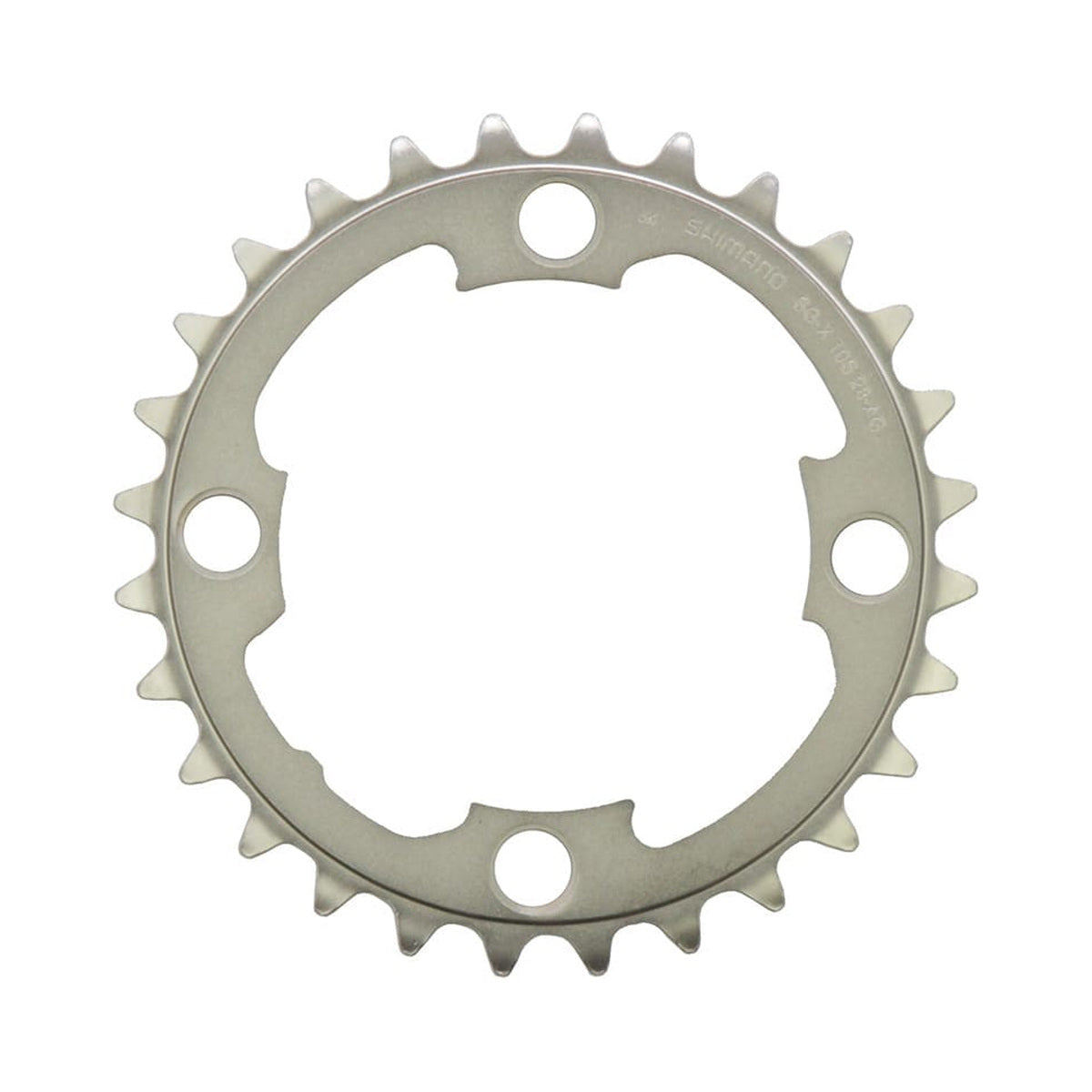 Plato interior SHIMANO XTR M985 de 10 velocidades, 4 orificios, 88 mm — vista del plato sobre fondo blanco