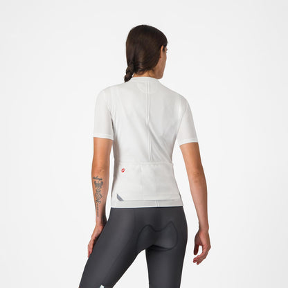Maillot CASTELLI ANIMA 4 Mujer Mangas Cortas Blanco
