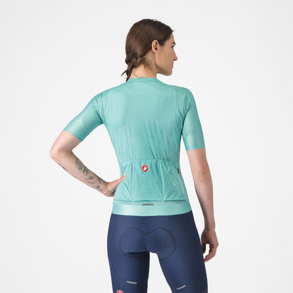 Maillot CASTELLI ESPRESSO Mujer Mangas Cortas Turquesa