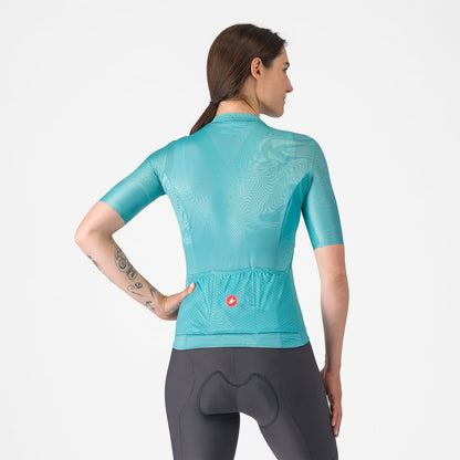 Maillot CASTELLI FANTASIA Mujer Mangas Cortas Turquesa