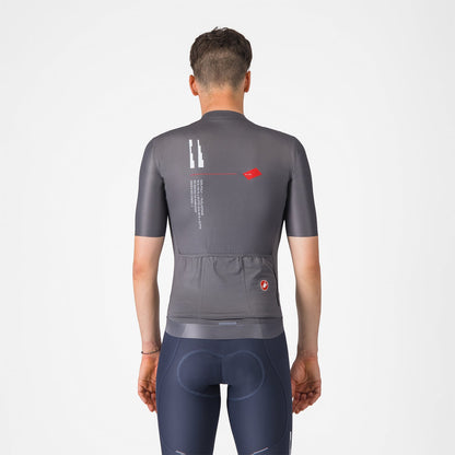 Maillot CASTELLI ESPRESSO R--A/D Mangas Cortas Gris Humo