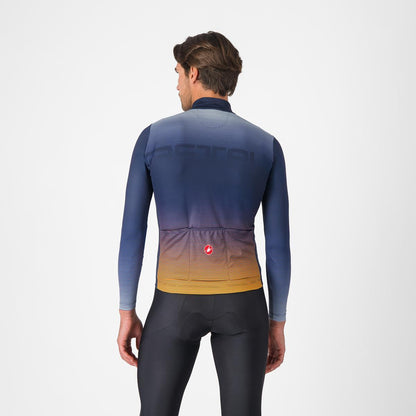 Maillot CASTELLLI APICE THERMAL Manga Larga Azul/Naranja