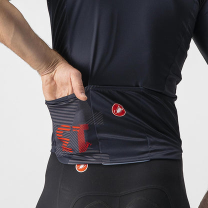 Maillot CASTELLI 13 SCREEN Mangas Cortas Azul/Rojo