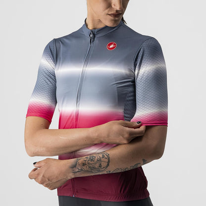 Maillot CASTELLI DOLCE Mujer Mangas Cortas Azul/Burdeos