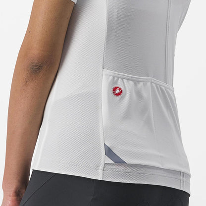 Maillot CASTELLI ANIMA 4 Mujer Mangas Cortas Blanco