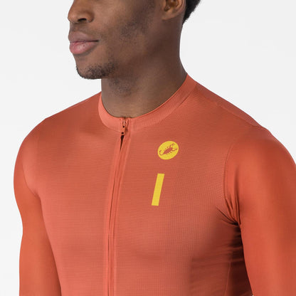 Maillot CASTELLI DRITTONE LOGO Mangas Cortas Paprika