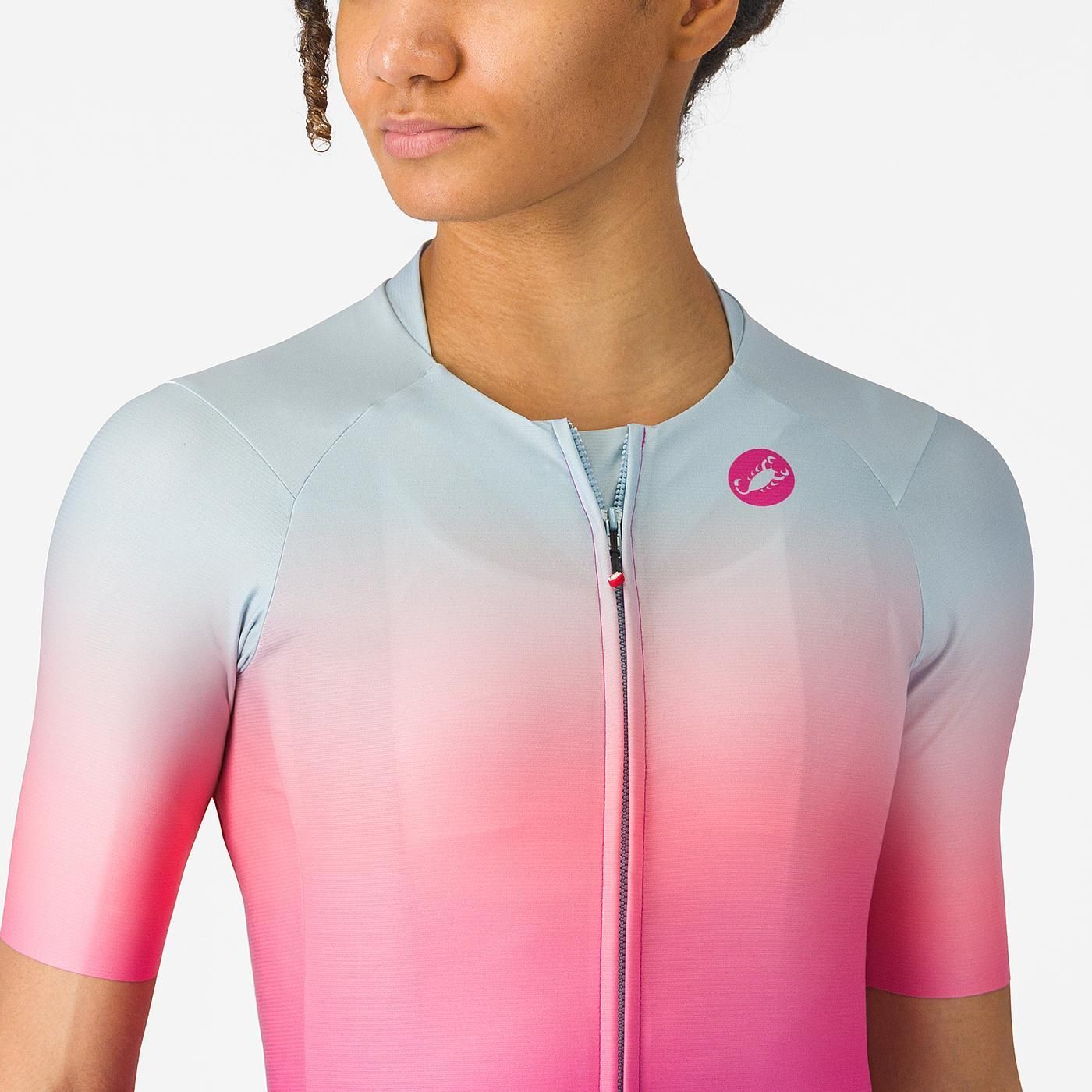 Maillot CASTELLI UPF Mujer manga corta rosa