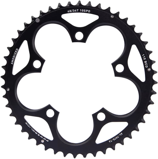 Plato exterior de 10 velocidades SRAM Road 110 BCD GXP L-Pin de aluminio negro