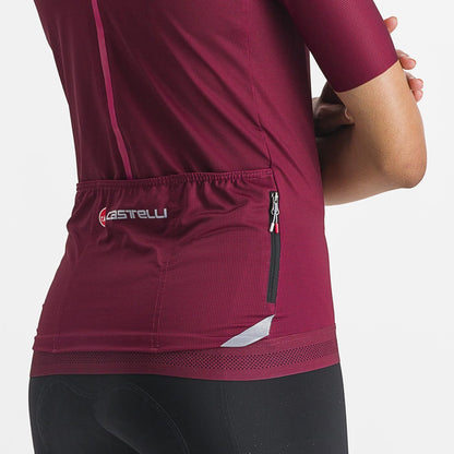 Maillot CASTELLI ENDURANCE W Mujer Mangas Cortas Burdeos