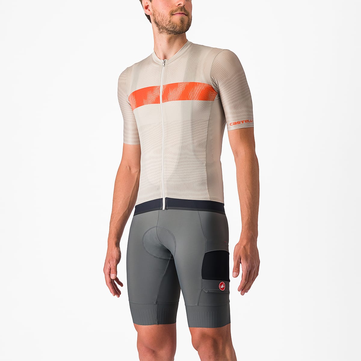 Maillot manga corta CASTELLI UNLIMITED ENDURANCE Gris/Naranja