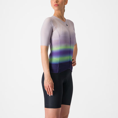 Maillot CASTELLI CLIMBER'S 4.0 W Mujer Mangas Cortas Violeta/Verde
