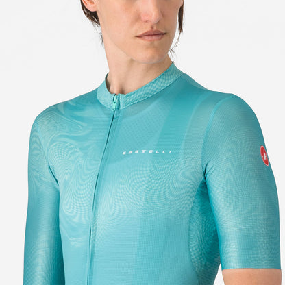 Maillot CASTELLI FANTASIA Mujer Mangas Cortas Turquesa