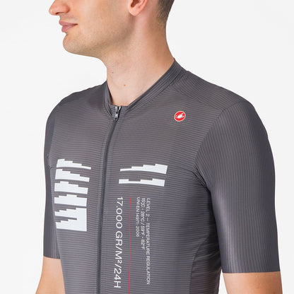 Maillot CASTELLI ESPRESSO R--A/D Mangas Cortas Gris Humo