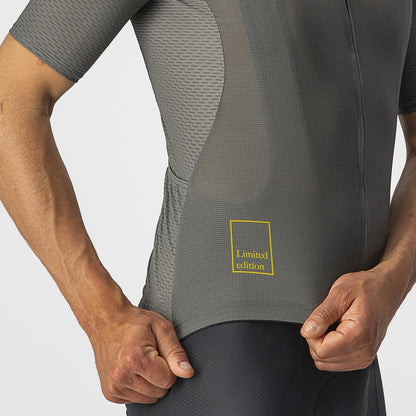 Maillot CASTELLI BREATHE ATTACK Mangas Cortas Gris/Verde