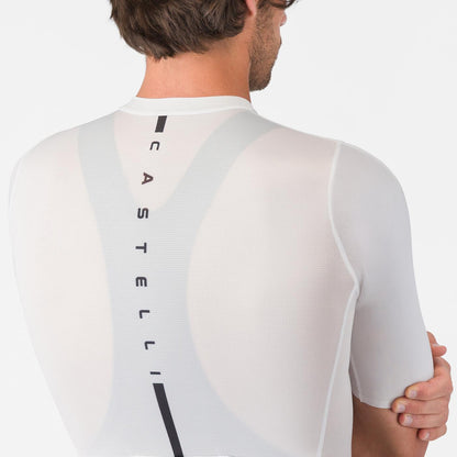 Maillot CASTELLI DRITTONE LOGO Mangas Cortas Blanco