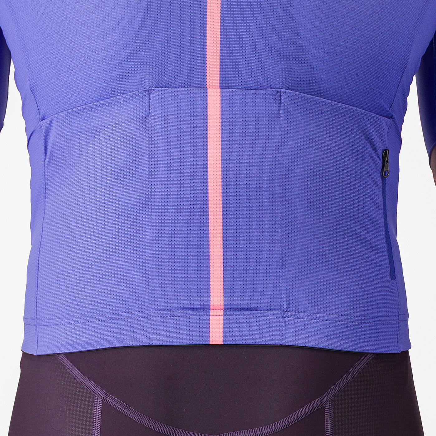 Maillot de manga corta CASTELLI DRITTONE LOGO Morado