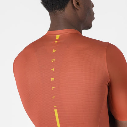 Maillot CASTELLI DRITTONE LOGO Mangas Cortas Paprika