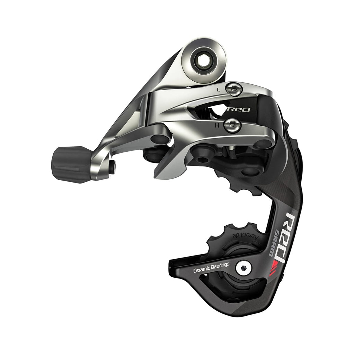 Cambio trasero SRAM RED de 11 velocidades con pata corta – vista del producto sobre fondo blanco