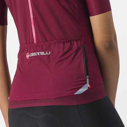 Maillot CASTELLI ENDURANCE W Mujer Mangas Cortas Burdeos