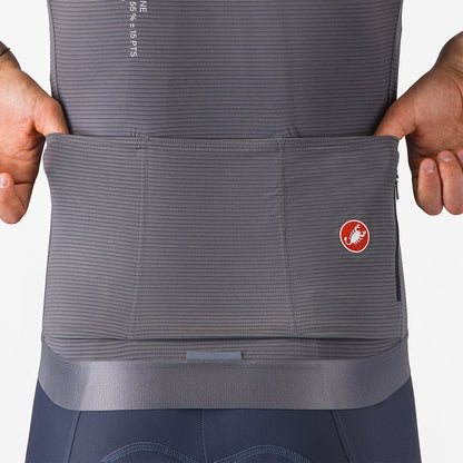 Maillot CASTELLI ESPRESSO R--A/D Mangas Cortas Gris Humo