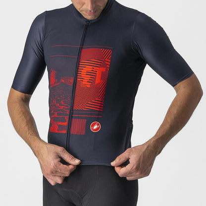 Maillot CASTELLI 13 SCREEN Mangas Cortas Azul/Rojo